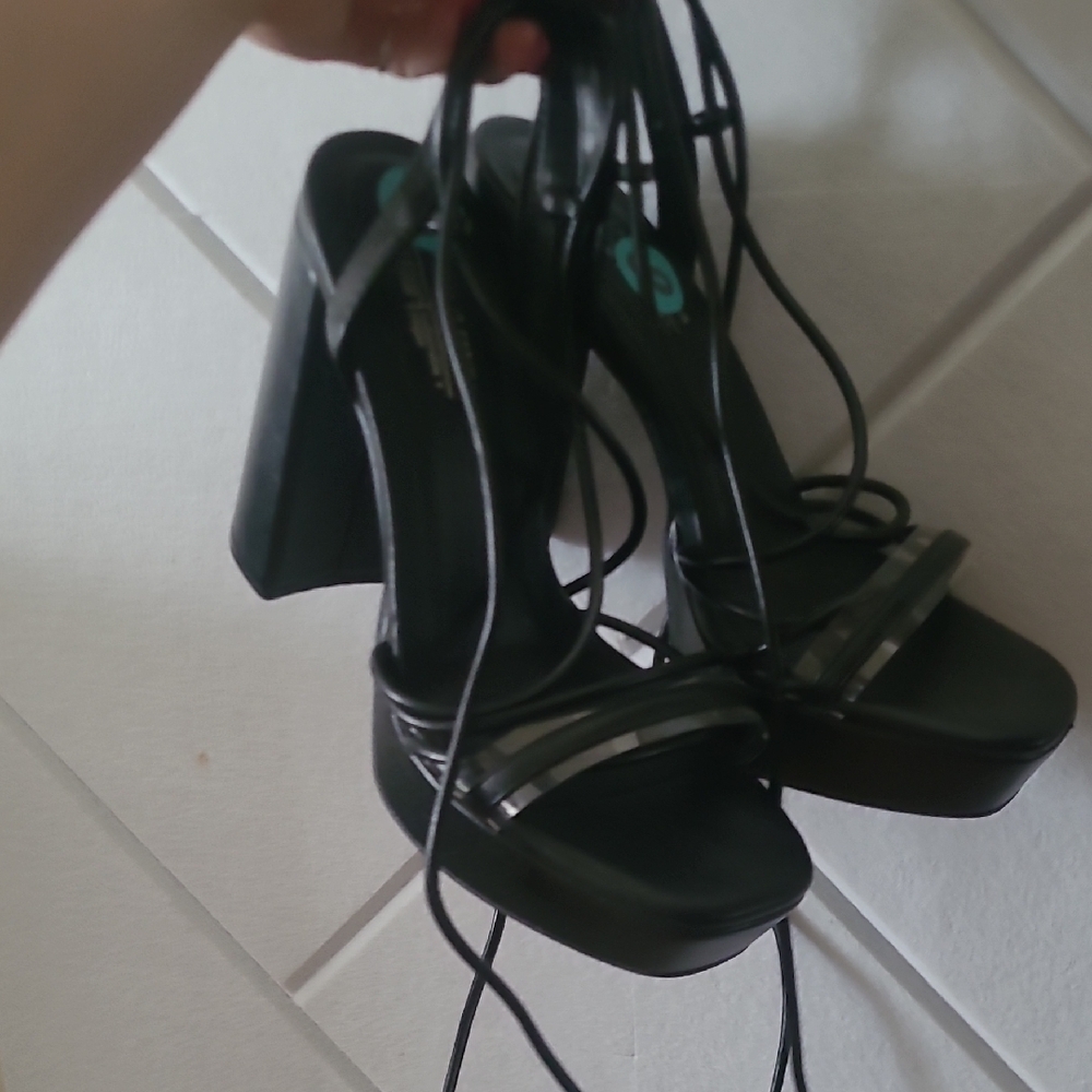Black Strappy Platform Heels